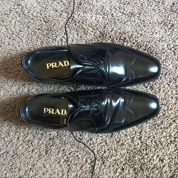 prada brushed leather oxford shoes